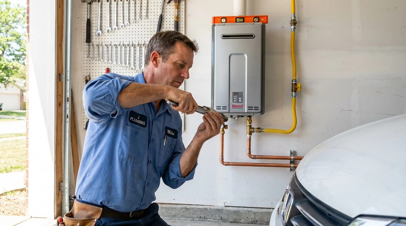 Tankless water heater installation by a Johns Plumbing LLC plumber in Seaside